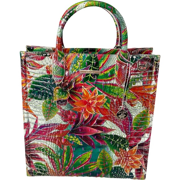 Brahmin Bags Brahmin Monique Tropical Utopia Leather Tote Bag